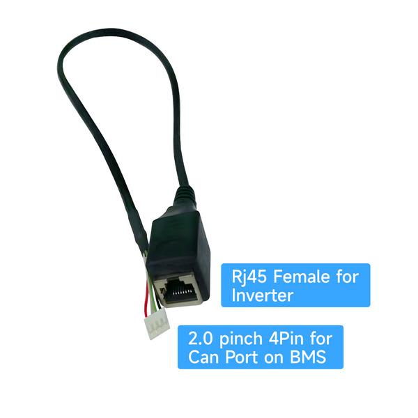 RJ45 Female for Connect to Inverter and Smart BMS 2.0pinch 4pin for CAN/RS485 Port