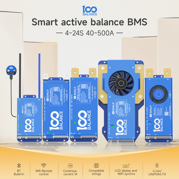 40A to 500A  4S-24S Smart active balance BMS with Bluetooth