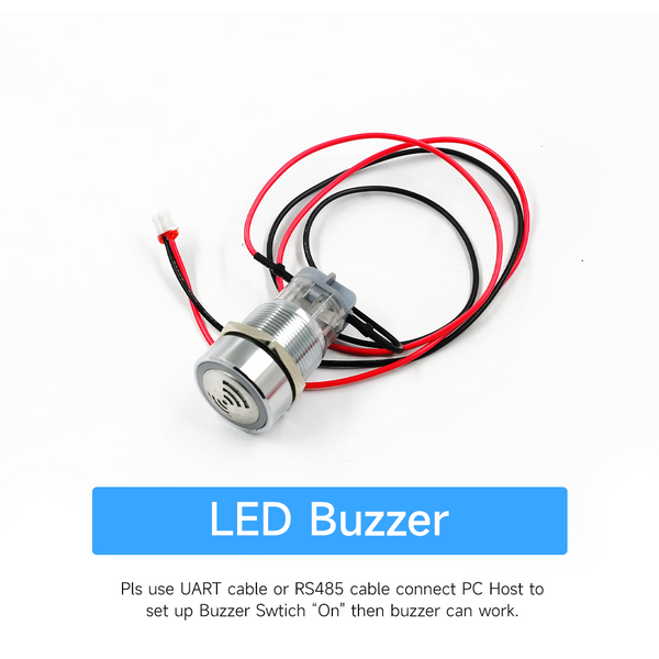 LED Metal Buzzer GH1.25-5Pin 22mm 12VDC 450mm